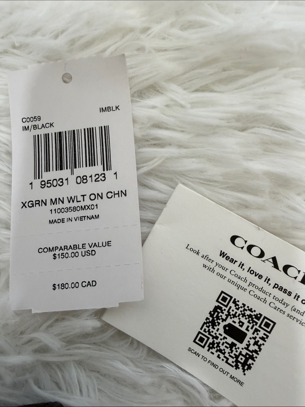 COACH Black Mini Wallet On A Chain - Picture 13 of 13